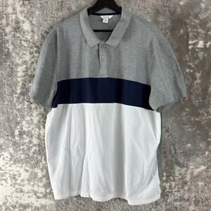 Calvin Klein Size XXL Colorblock Casual Polo Shirt Short Sleeve Collar